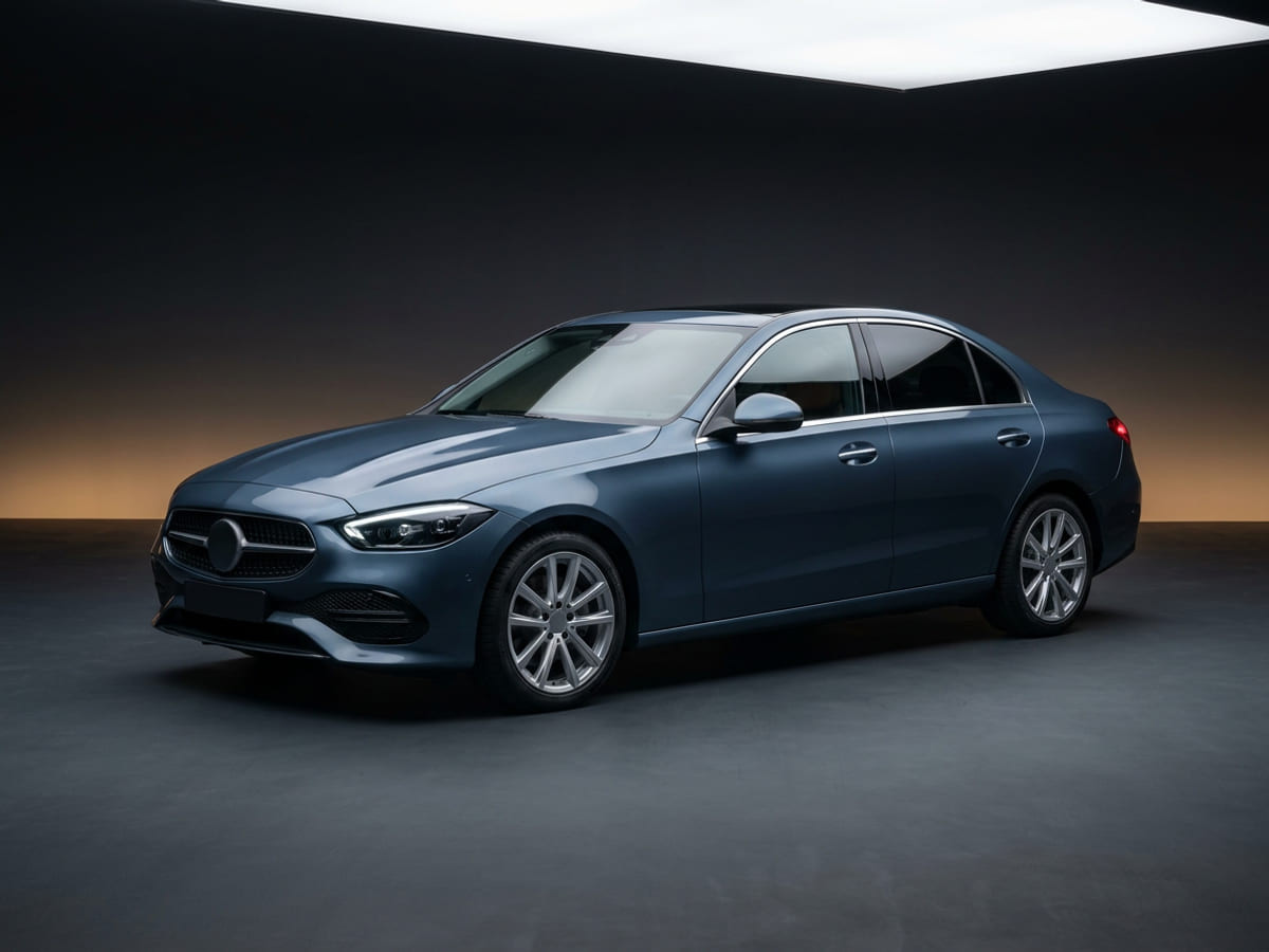 Midsize sedan, front three-quarter view